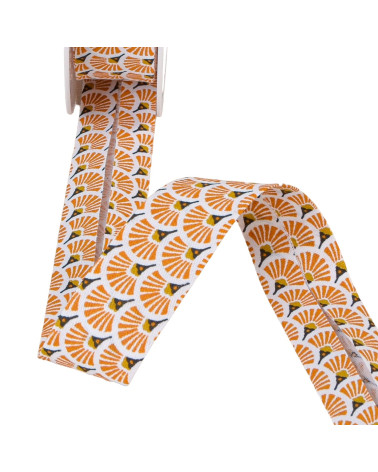 25-m-Rolle, lachsorangefarbene Fächer, 27 mm