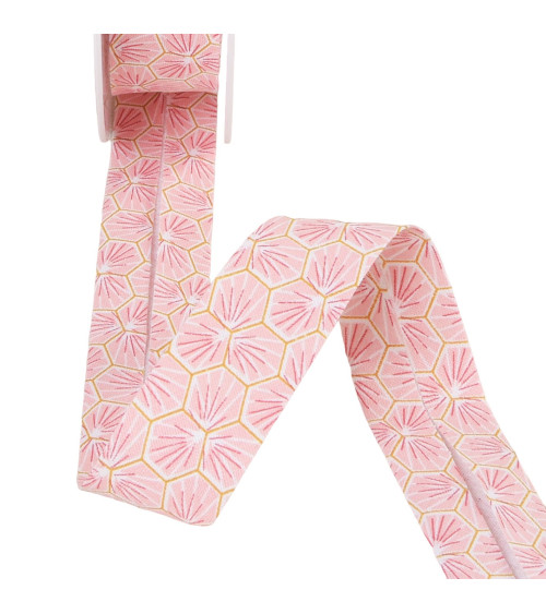 25m reel light pink honeycomb bias 27mm