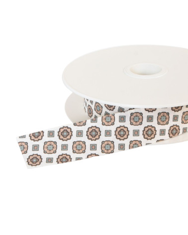 25m spool of 25mm beige rosette bias tape