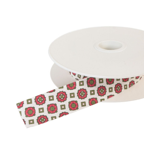 25m reel bias rosettes 25mm burgundy