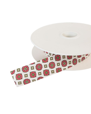 25m reel bias rosettes 25mm burgundy