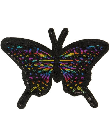 XL colorful sequin butterfly iron-on patch