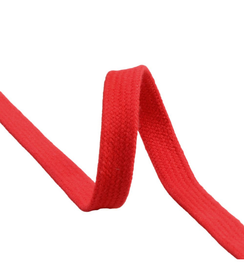 20m reel flat tubular cotton braid 15mm red