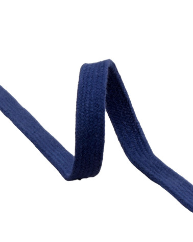 Spool 20m flat tubular braid cotton 15mm blue navy blue