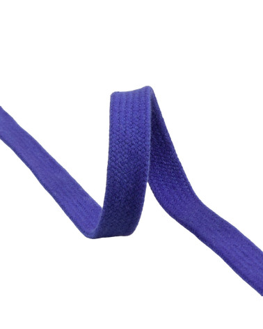 20 m Spule, flaches, schlauchförmiges Baumwollgeflecht, 15 mm, Königsblau