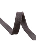 20 m Spule, flaches, röhrenförmiges Baumwollgeflecht, 15 mm, grau-schwarz