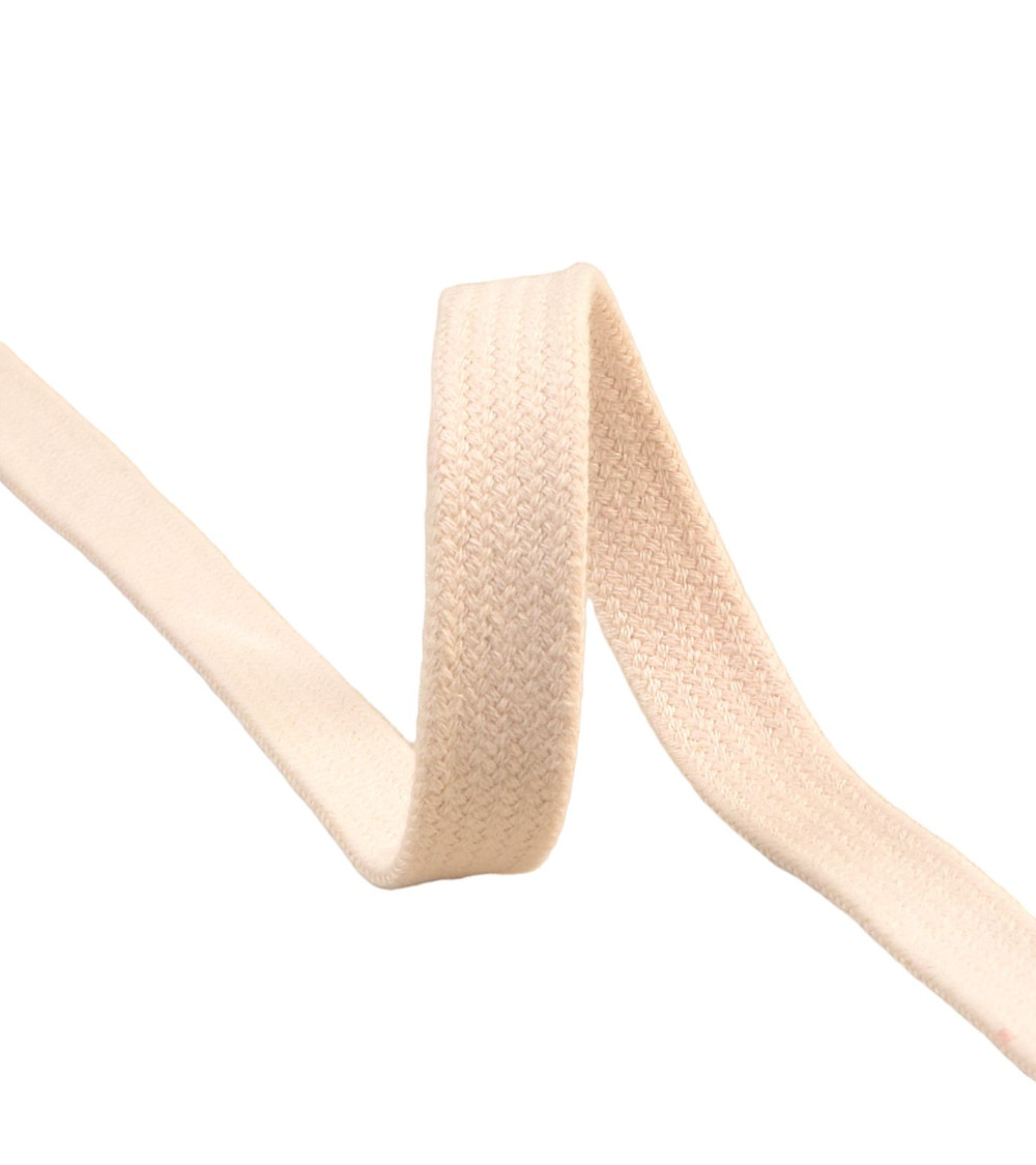 20m reel flat tubular cotton braid 15mm ecru