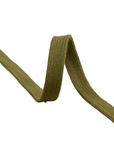 20m reel flat tubular cotton braid 15mm khaki