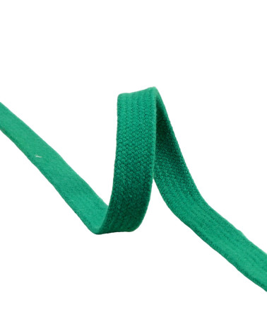 20 m Spule, flaches, röhrenförmiges Baumwollgeflecht, 15 mm, grün