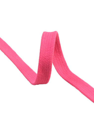 20m reel flat tubular cotton braid 15mm fuchsia