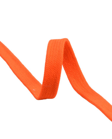 Bobina da 20 m di treccia tubolare piatta in cotone da 15 mm arancione bengala