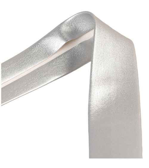 20m reel bias imitation leather metal 27mm silver Made in Europe