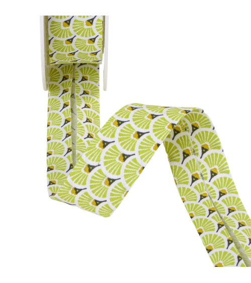 Anise green fan bias 27mm per meter made in France