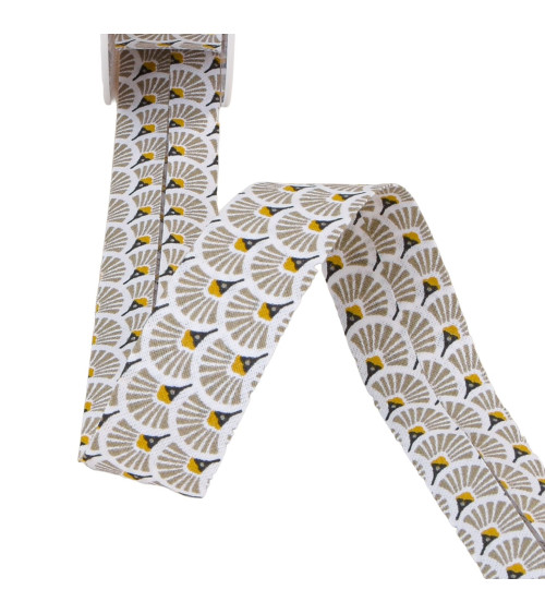 Taupe fan bias 27mm per meter made in France