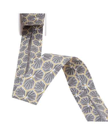 Medium grey honeycomb bias binding 27mm per meter