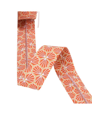 Rust honeycomb bias binding 27mm per meter made in France