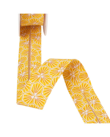 Yellow gold honeycomb bias binding 27mm per meter made in France