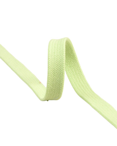 Flat tubular braid by the meter 100% cotton 15mm nile green