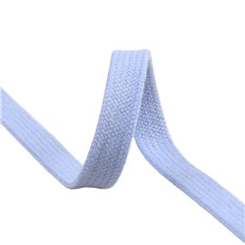 Tresse tubulaire plate au mètre 100 % coton 15mm bleu lavande