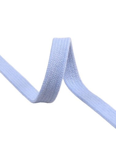 Flat tubular braid by the meter 100% cotton 15mm lavender blue