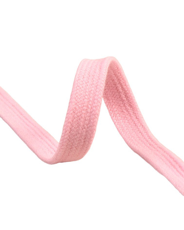 Flat tubular braid by the meter 100% cotton 15mm light pink