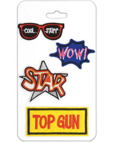 Lot de 4 écussons thermocollants à thème STAR