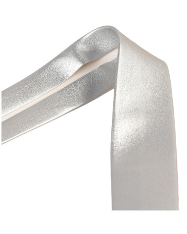Faux leather bias binding 27mm silver per meter made in Europe