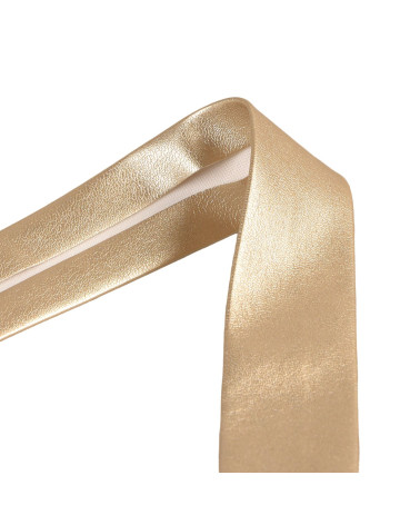 27 mm goldenes Kunstleder-Schrägband als Meterware, hergestellt in Europa