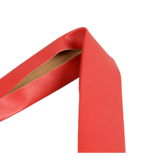 27mm red faux leather metal bias binding by the meter made in Europe