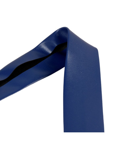 Imitation leather metal bias binding 27mm royal blue by the meter made in Europe