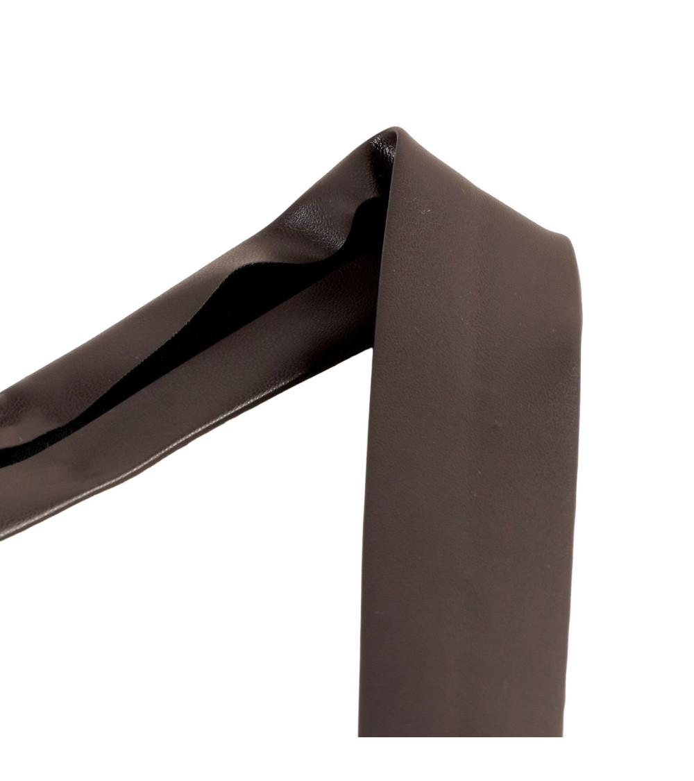 27mm brown imitation leather metal bias binding per meter made in Europe