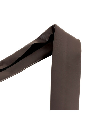 27mm brown imitation leather metal bias binding per meter made in Europe