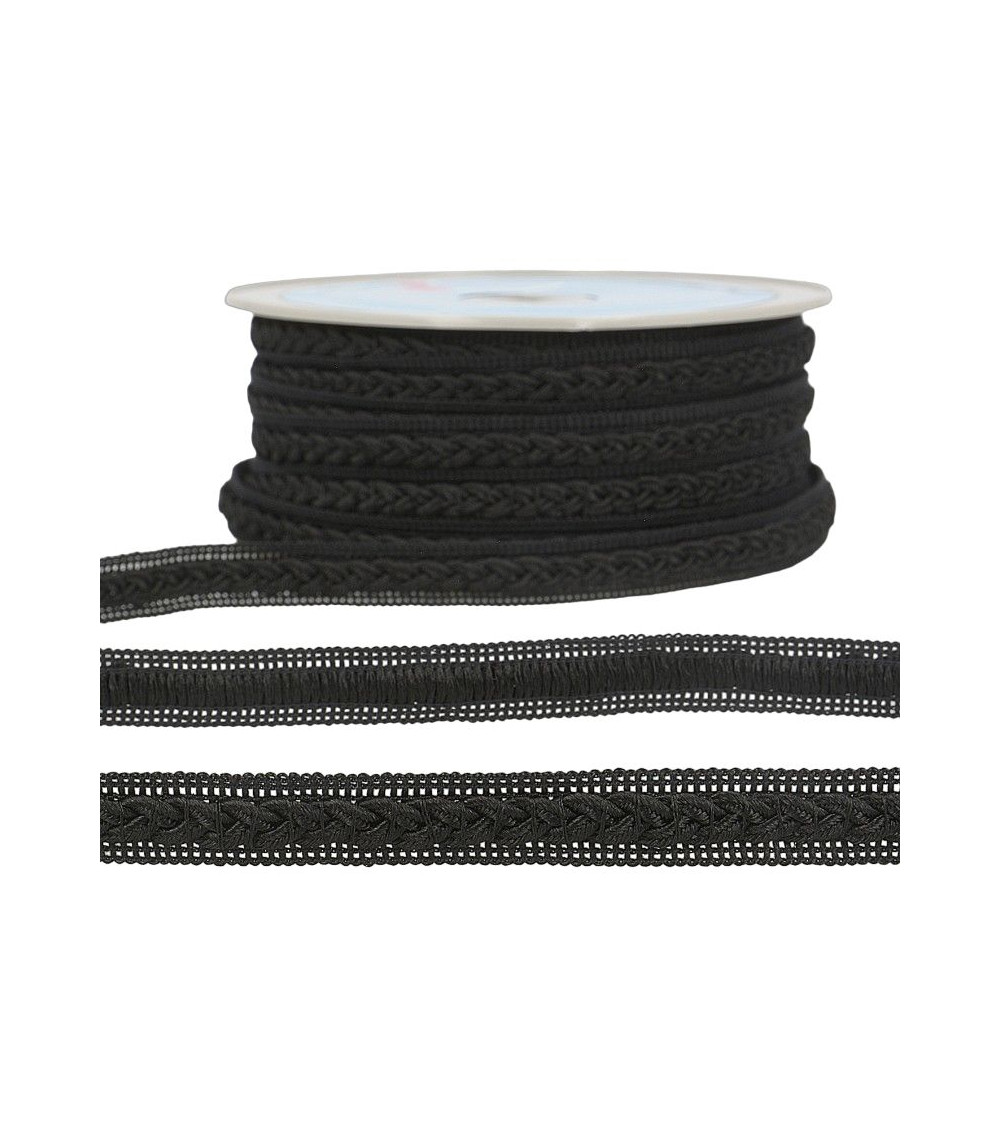 20m reel Two-tone dress braid Black/black 14mm