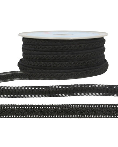 Bobine 20m Galon robe bicolore Noir/noir 14mm