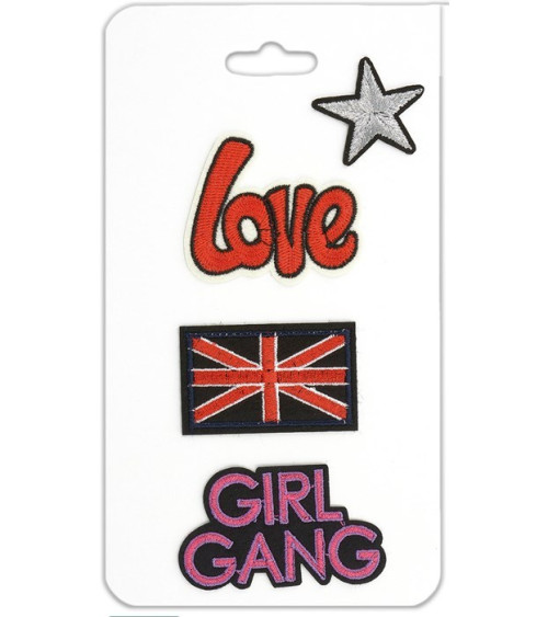 Set of 4 LOVE themed iron-on patches