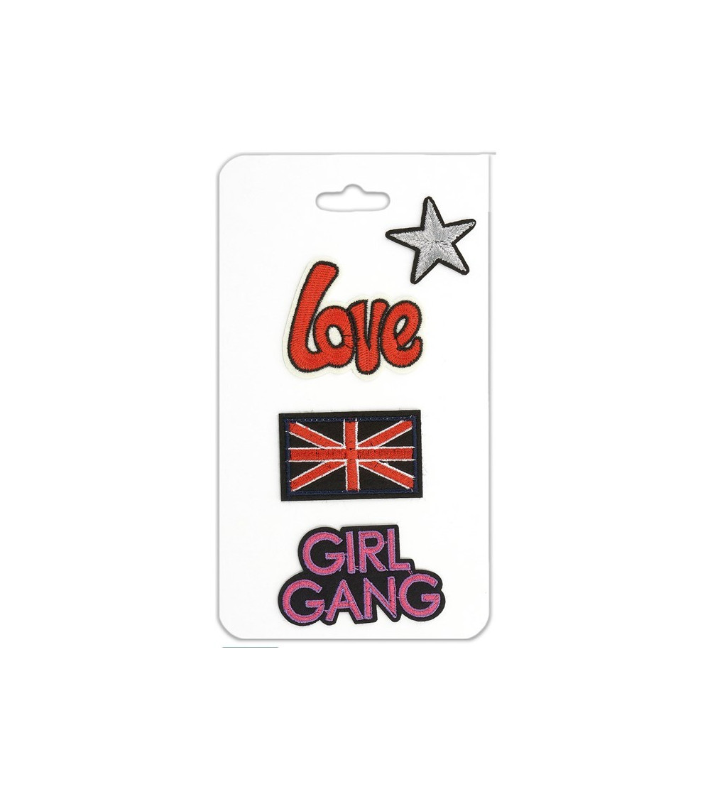 Set of 4 LOVE themed iron-on patches
