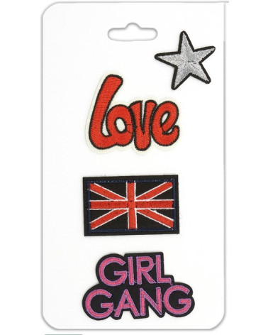 Set of 4 LOVE themed iron-on patches