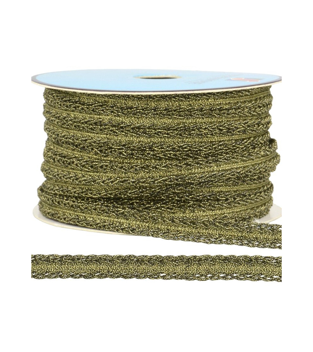 Bobina da 25m Treccia metallizzata Oro/nero 10mm