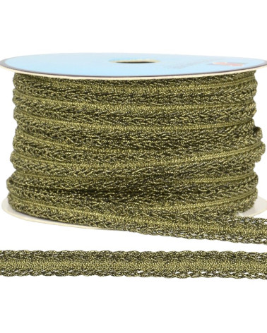 25-m-Rolle Metallisches Kleidgeflecht Gold/Schwarz 10 mm