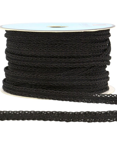 Bobine 25m Galon robe métallisé Noir 10mm