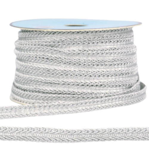25m reel Silver metallic dress braid 10mm