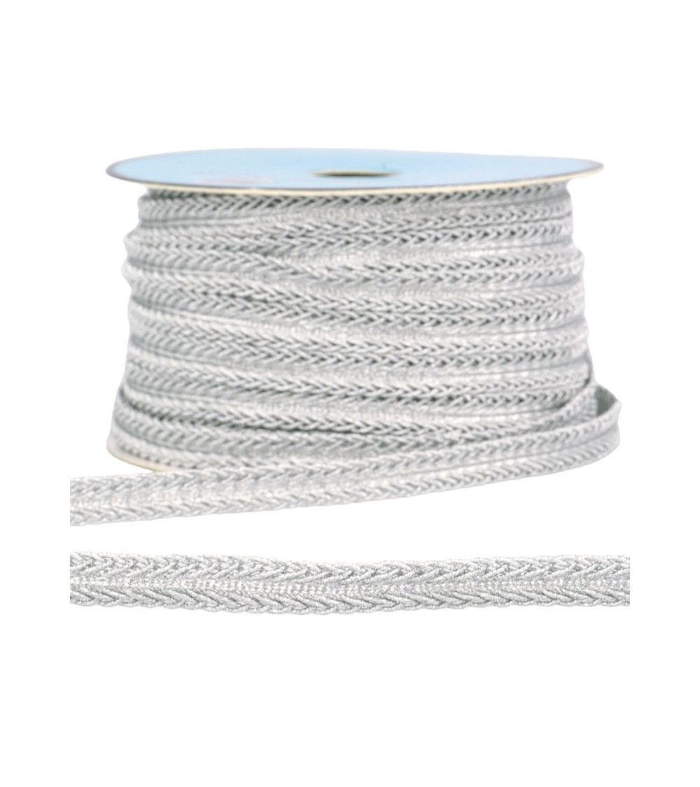 25m spool of 10mm silver metallic dress braid
