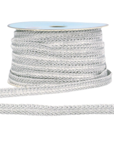 25m spool of 10mm silver metallic dress braid