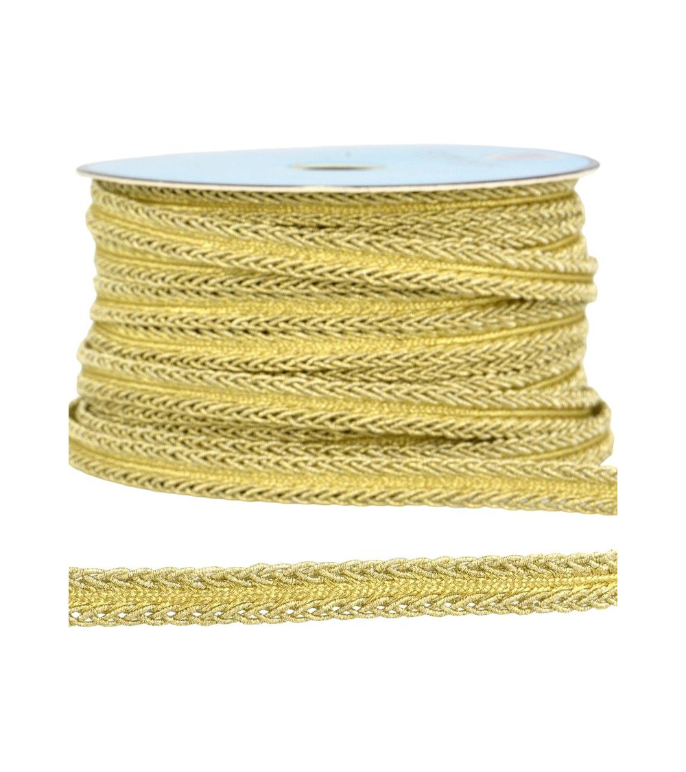 25m reel of 10mm gold metallic dress braid