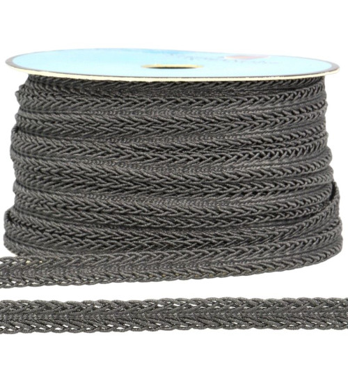 25m reel Dark gray metallic dress braid 10mm