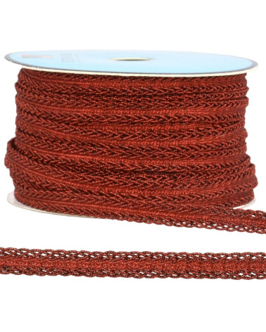 25-m-Rolle Rotes metallisches Kleidgeflecht, 10 mm