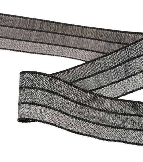 25m reel 3 tone ribbon 30mm Gray Black