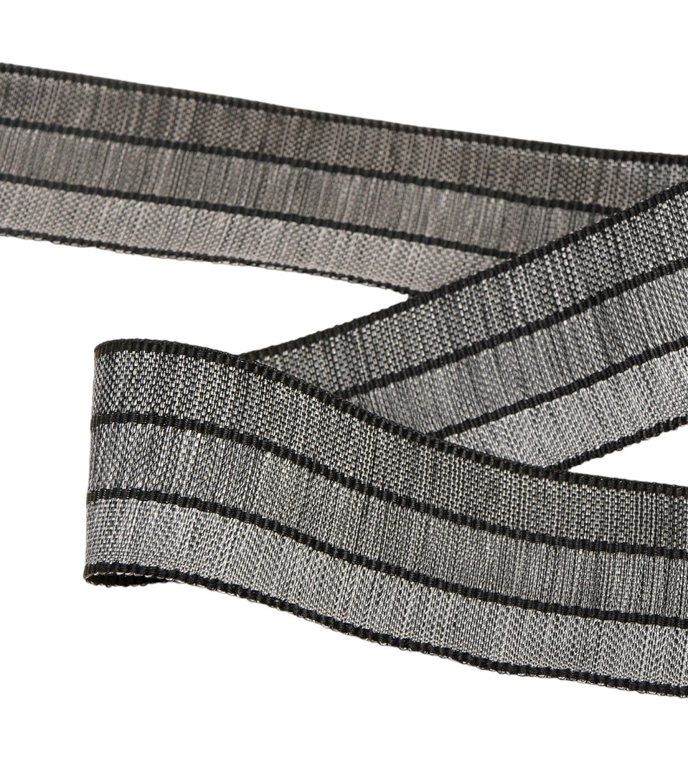 25m reel 3 tone ribbon 30mm Gray Black