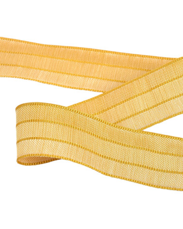25m reel of 3-tone ribbon 30mm Mustard Yellow