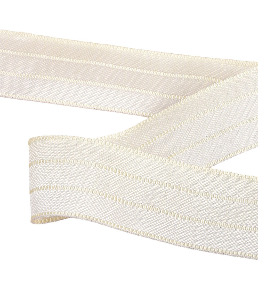 25m reel 3 tone ribbon 30mm Ecru